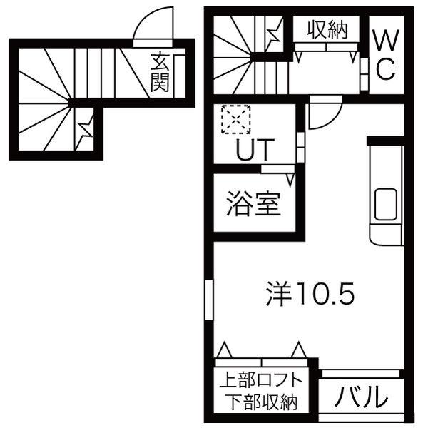 キャッスルワン(ワンルーム/2階)の間取り写真