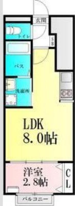プレミアムホワイト(1LDK/1階)の間取り写真