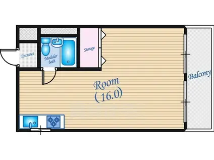 森岡ビル(ワンルーム/4階)の間取り写真