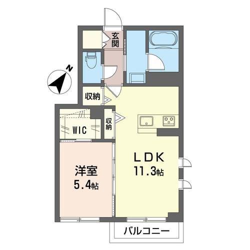 リミニイ湘南(1LDK/1階)の間取り写真