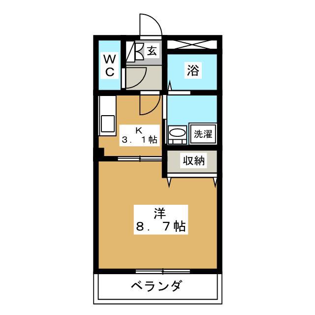 カーサフーピテル(1K/2階)の間取り写真