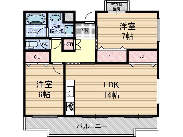 フェルムメゾン筒井(2LDK/3階)の間取り写真