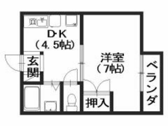 セジュール天水(1DK/2階)の間取り写真