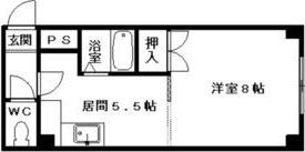 メゾンエスポアール(1DK/2階)の間取り写真