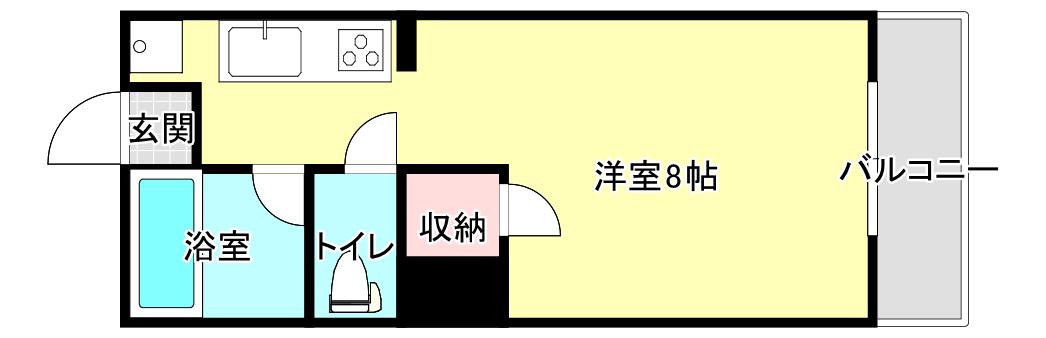 第6富山ビル(ワンルーム/1階)の間取り写真