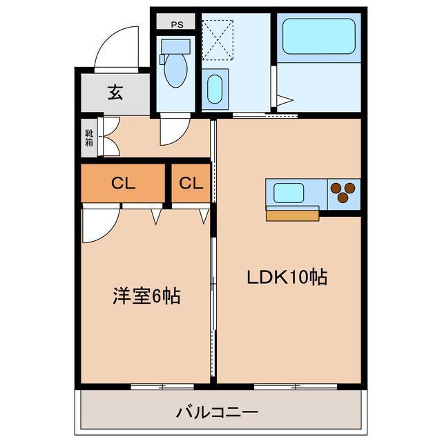 リッツハウス(1LDK/3階)の間取り写真