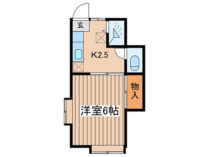 ハウスメイト(1K/2階)の間取り写真