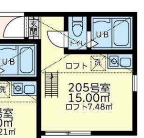 四季のワルツ(ワンルーム/2階)の間取り写真