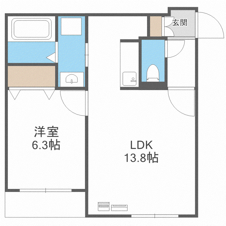 AMBITION NAKAJIMA PARK(1LDK/2階)の間取り写真