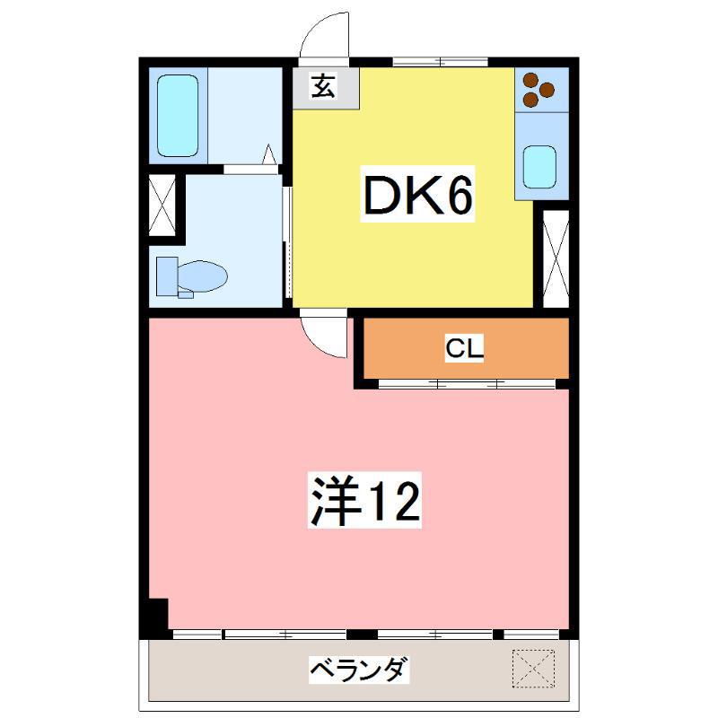 メゾンいいだ(1DK/2階)の間取り写真