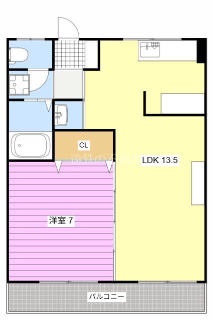 クリスタル・アイ(1LDK/2階)の間取り写真
