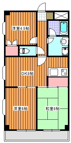 コートパークサイド(3DK/5階)の間取り写真