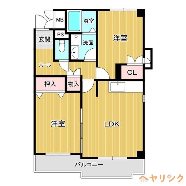 第2セントラルヴィレッジ(2LDK/3階)の間取り写真
