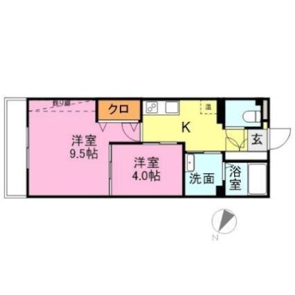 フレンド宮原(2K/1階)の間取り写真