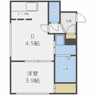 KNOWLEDGE円山(1DK/4階)の間取り写真