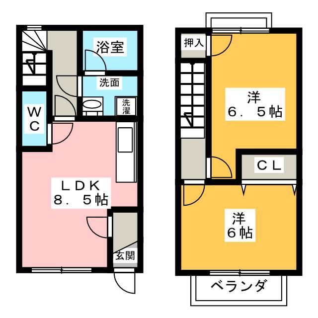 フォーシーズン(2LDK/1階)の間取り写真