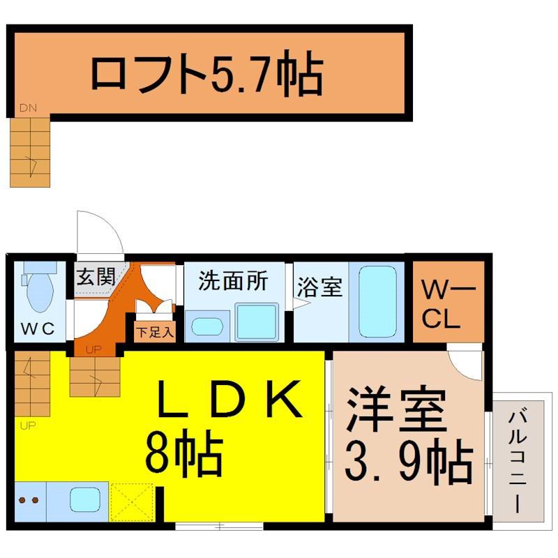 TRUST(1SLDK/1階)の間取り写真