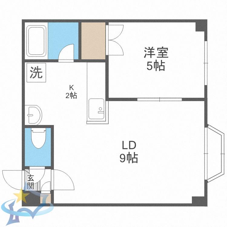 アウローラ(1LDK/3階)の間取り写真