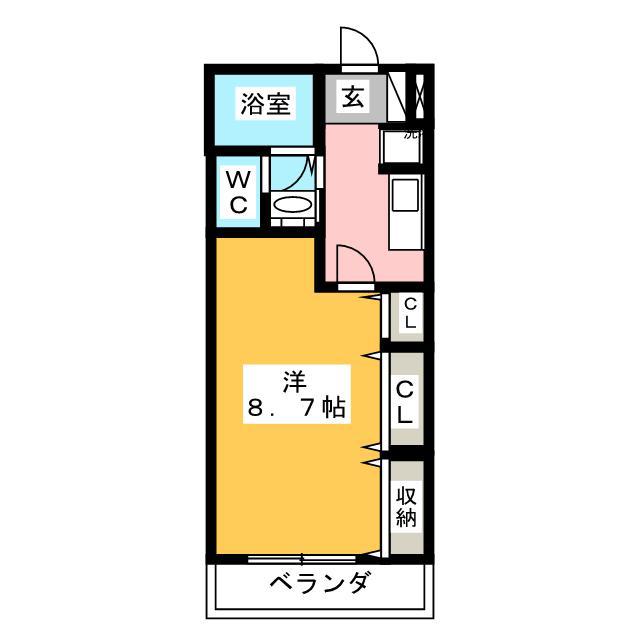 アーベル(1K/1階)の間取り写真
