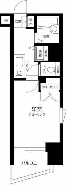 スカイコート中野第2(1K/2階)の間取り写真