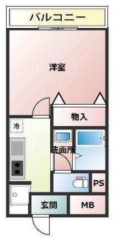 WIN63(1K/1階)の間取り写真
