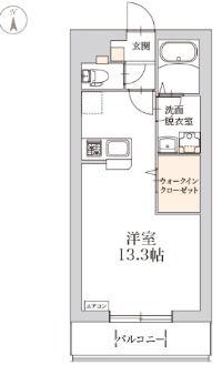ヘリテージ宮町(ワンルーム/2階)の間取り写真
