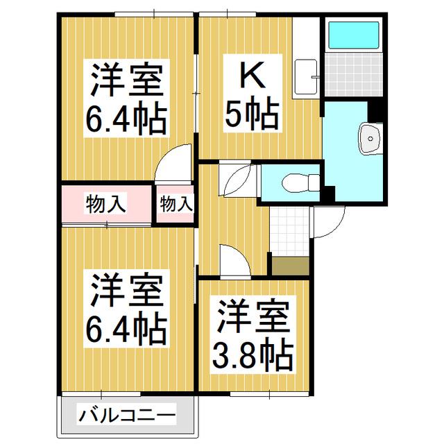 タウニィ宮沖 B(3K/1階)の間取り写真