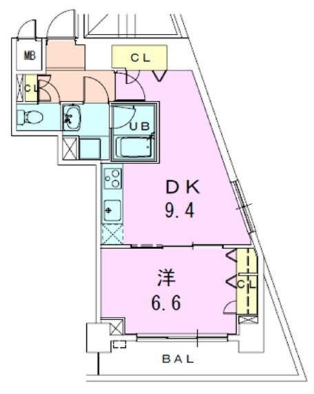 銀座レジデンス伍番館(1LDK/11階)の間取り写真