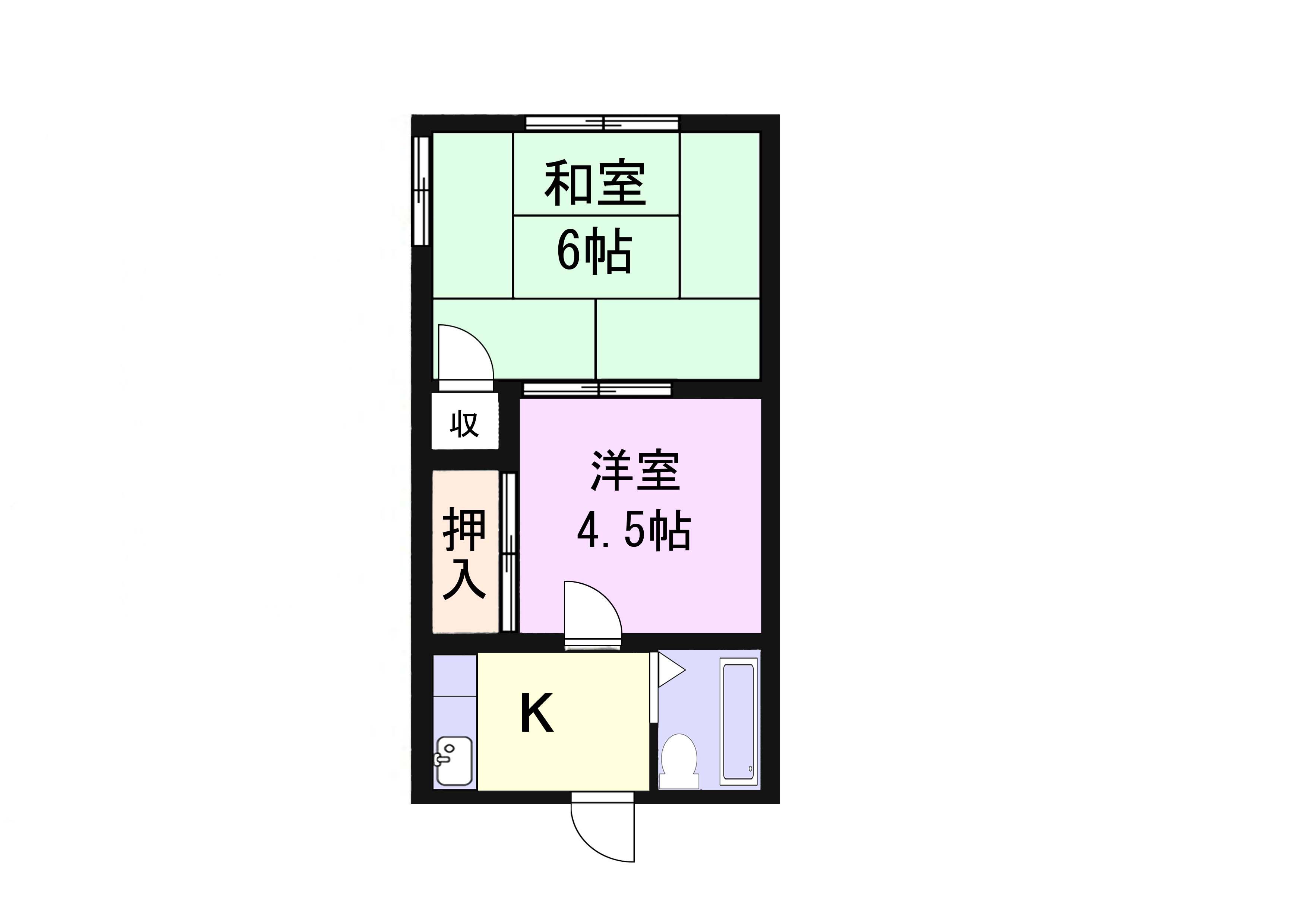 中志津コーポ(2K/2階)の間取り写真