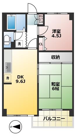 グリーンコーポお花茶屋(2DK/7階)の間取り写真