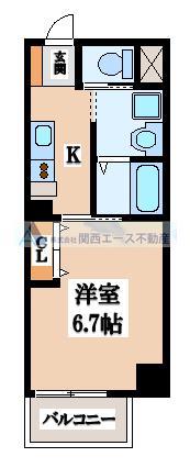 みおつくし布施(1K/3階)の間取り写真