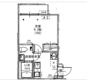 KEIAI RESIDENCE せんげん台VII(1K/3階)の間取り写真