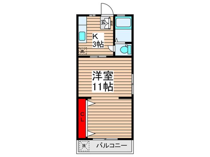 メグミハウス(1K/1階)の間取り写真