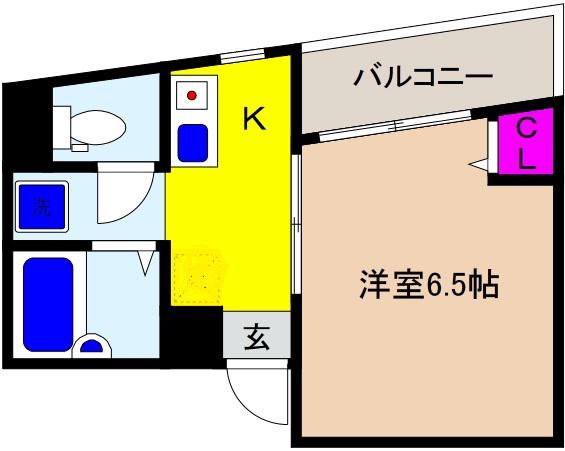 ウィステリア青木(1K/3階)の間取り写真