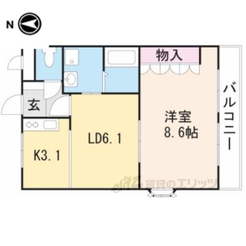 ベルメゾン(1LDK/2階)の間取り写真