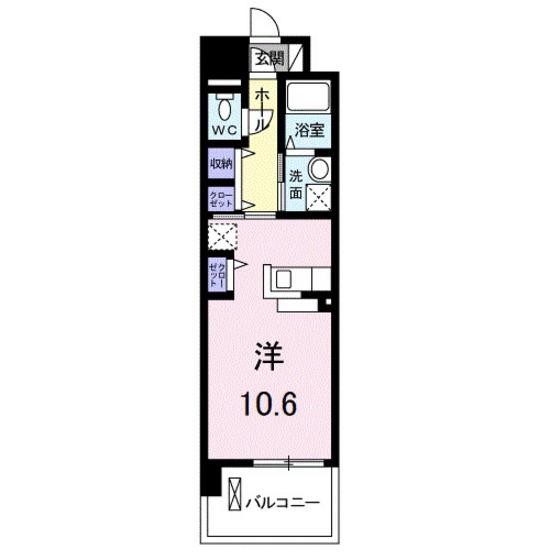 レジデンス西川(ワンルーム/3階)の間取り写真
