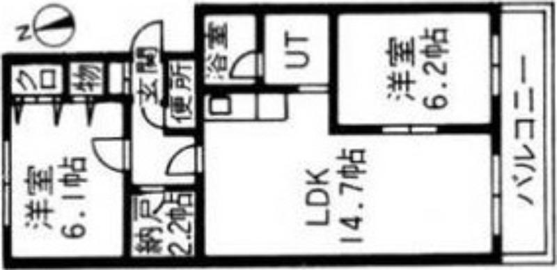 ル・ブランプルミエ(2LDK/4階)の間取り写真
