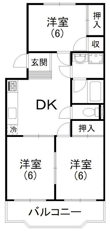 メゾン・アスカ(3DK/3階)の間取り写真