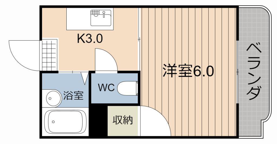 アルルコーポ紫原(1K/2階)の間取り写真