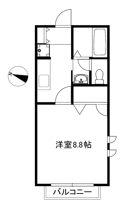 ベラヴィスタ(1K/2階)の間取り写真