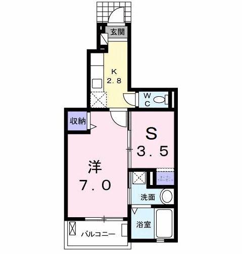 FRAGRANT イーストI(1SK/1階)の間取り写真