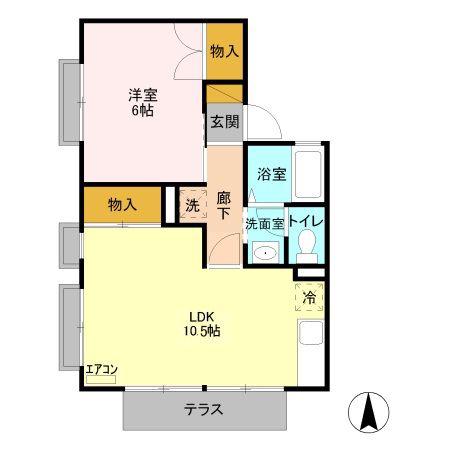 笠原ハイツA(1LDK/1階)の間取り写真