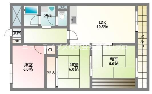 プルミエール(3LDK/3階)の間取り写真