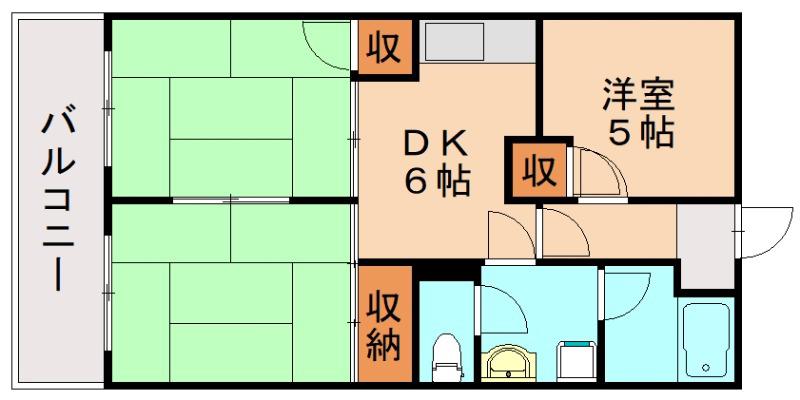 江崎第一コーポ(3DK/3階)の間取り写真