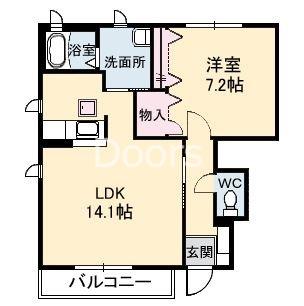 シャーメゾン西長瀬(1LDK/1階)の間取り写真