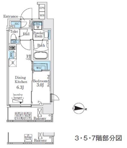 イプセ住吉(1DK/6階)の間取り写真