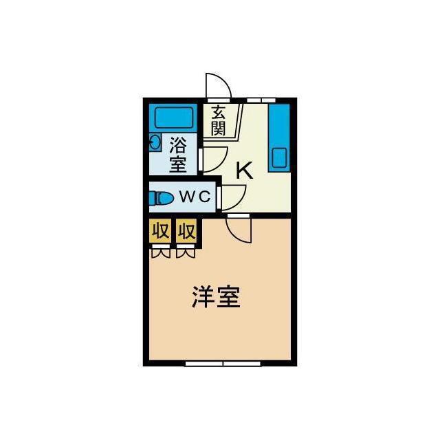 ホワイトハイツ(1K/2階)の間取り写真