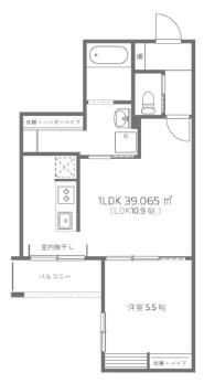 LIEN五日市駅前(1LDK/2階)の間取り写真