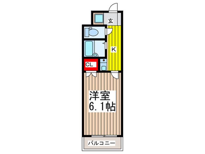 宮原プラザD棟(1K/1階)の間取り写真