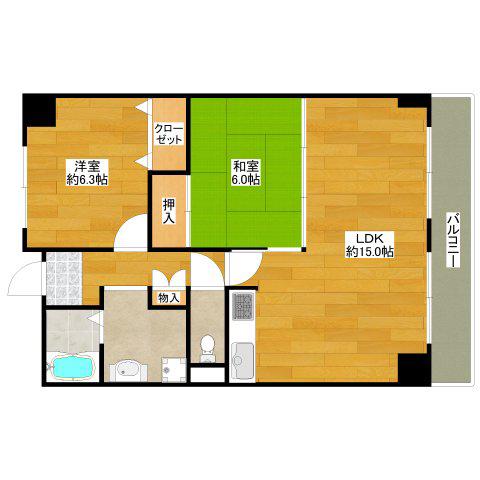 アドバンス江坂(2LDK/5階)の間取り写真